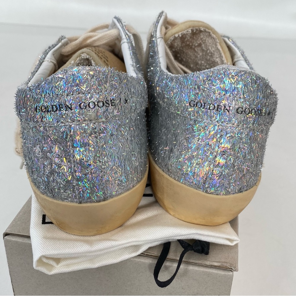 Golden Goose Iridescent Low top Superstar Silver Holographic Sneaker - Picture 5 of 9